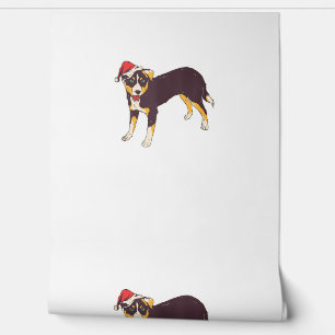 Dog With Santa Hat - Funny Christmas  Wallpaper
