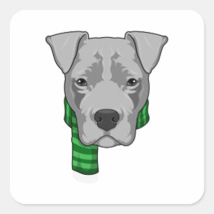 Dog with Scarf Square Sticker