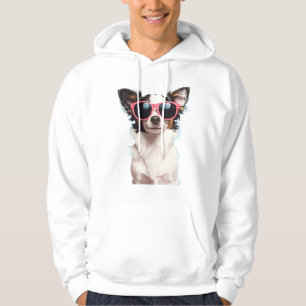 Dog with sunglasses hoodie
