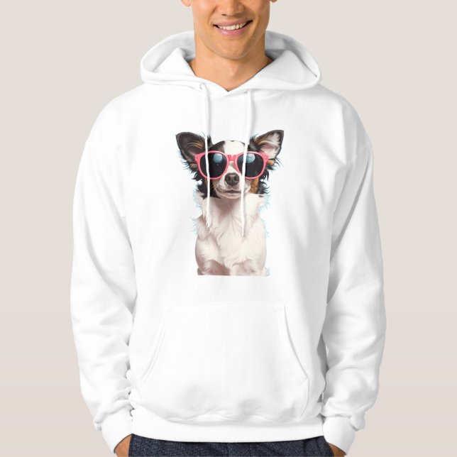Dog with sunglasses hoodie (Front)