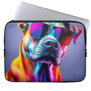 Dog with sunglasses laptop sleeve