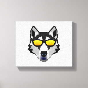 Dog with Sunglasses - Siberian Husky Canvas Print