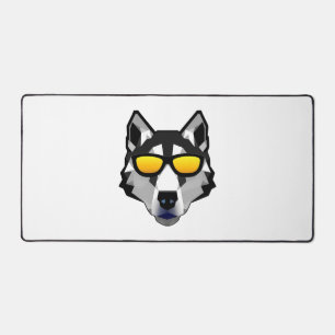 Dog with Sunglasses - Siberian Husky Desk Mat