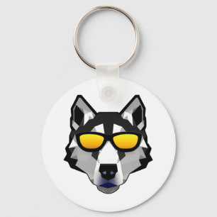 Dog with Sunglasses - Siberian Husky Keychain