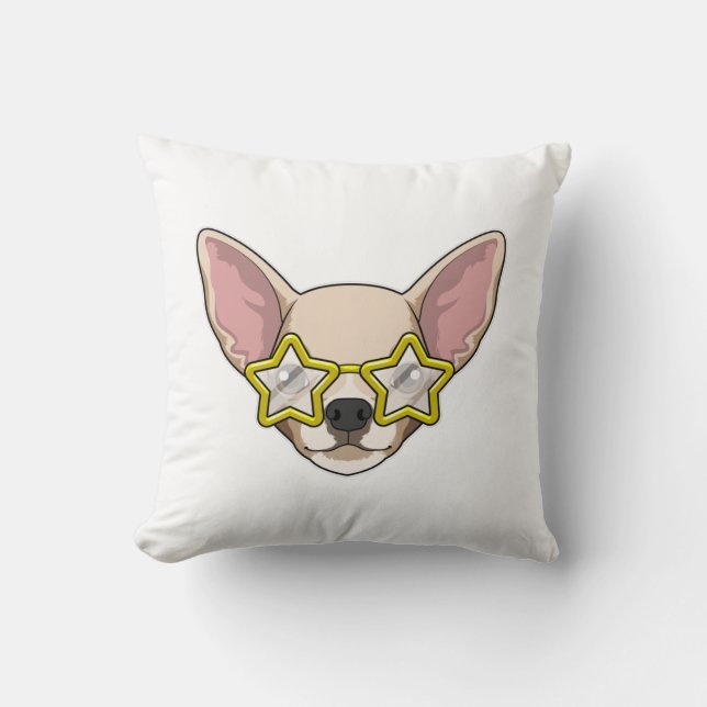 Dog with Sunglasses Throw Pillow (Front)
