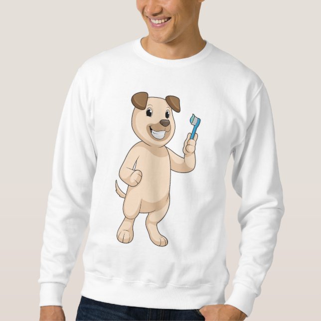 Dog with Toothbrush Sweatshirt (Front)