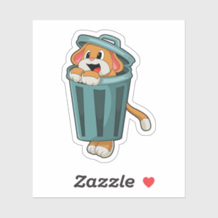 Dog with Trashcan
