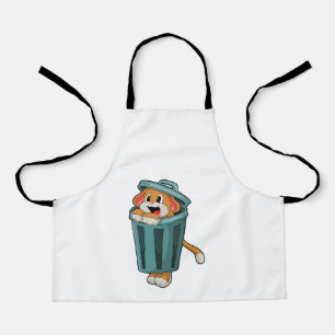 Dog with Trashcan Apron
