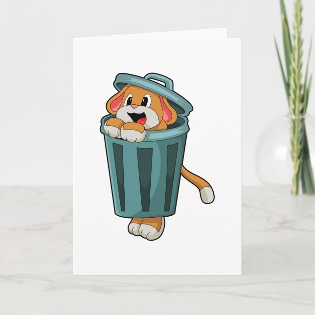 Dog with Trashcan Card (Front)
