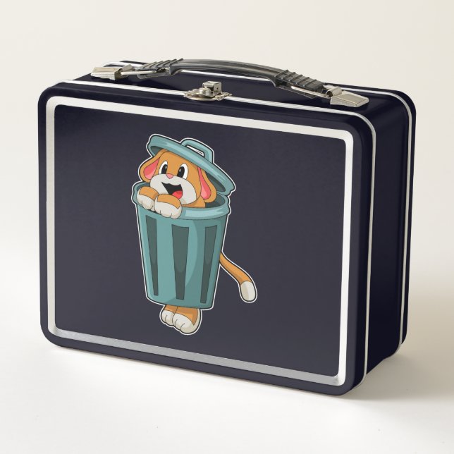 Dog with Trashcan Metal Lunch Box (Front)