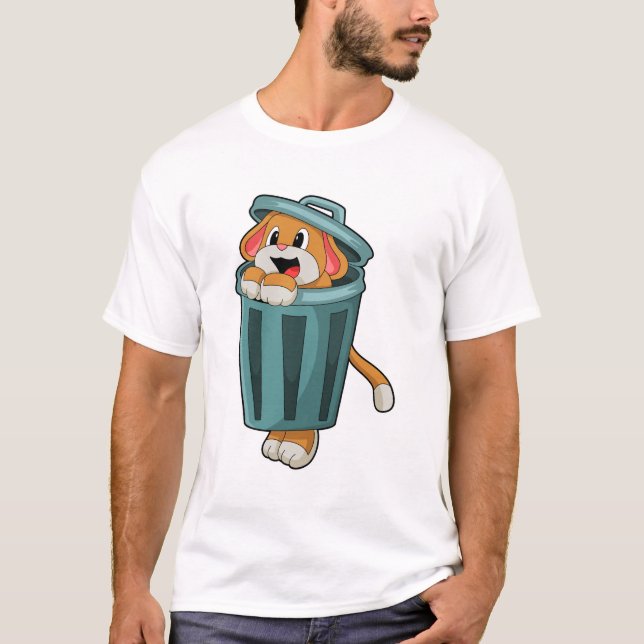 Dog with Trashcan T-Shirt (Front)