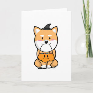 Dog with Trick or Treat Card