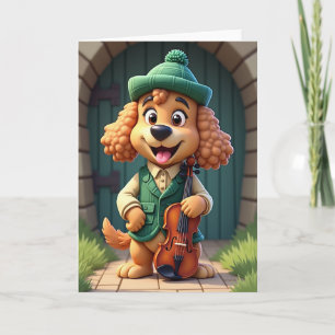 Dog With Violin Joy Card