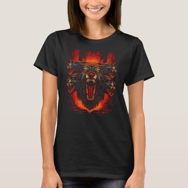 Dog Wolf Werewolf Cerberus Hellhound Mythos 5 T-Shirt (Front)