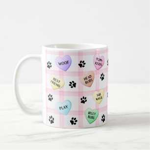 Dog Words Love Hearts Paw Prints Mug