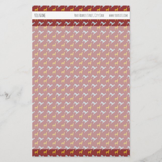 Dog Year2018 Dogs Pattern Personalized Stationery (Front)