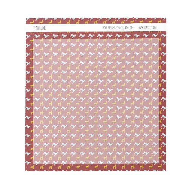 Dog Year Dogs Pattern Personalized Notepad (Front)