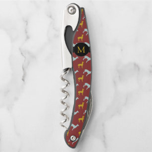 Dog Year Zodiac Birthday Monogram Corkscrew