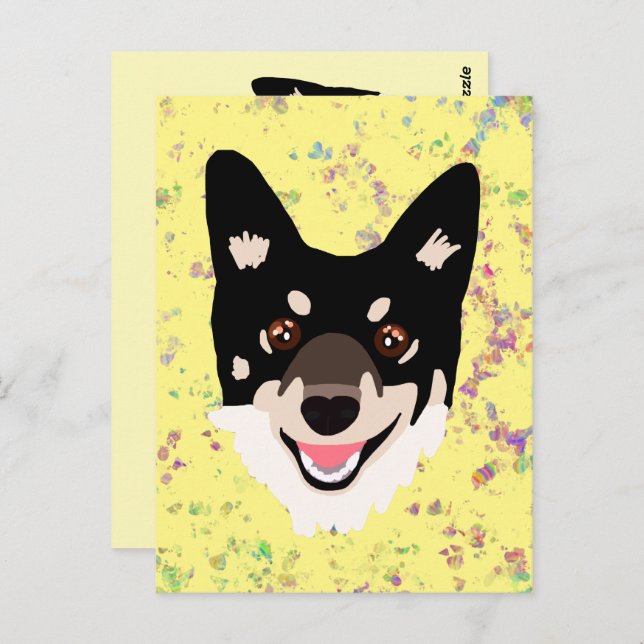 dog yellow  postcard (Front/Back)