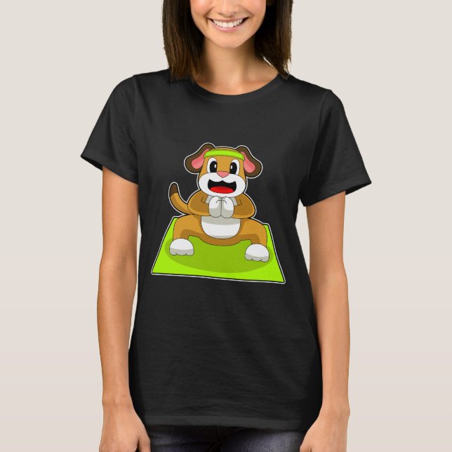 Dog Yoga Fitness Gymnastics T-Shirt (Front)