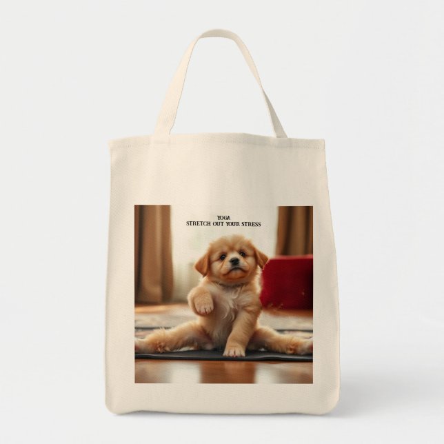 Dog Yoga Tote Bag (Front)