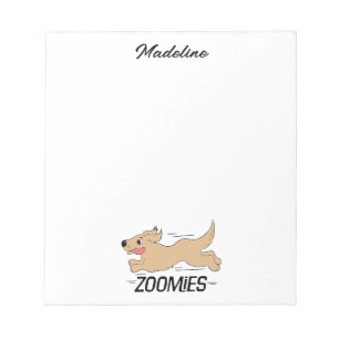 Dog Zoomies Humourous Personalized Notepad