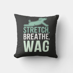 Doga Dog Yoga Pet Wellness Mindful Stretching Throw Pillow
