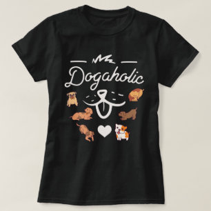 dogaholic T-Shirt   dog lovers purple T-shirt