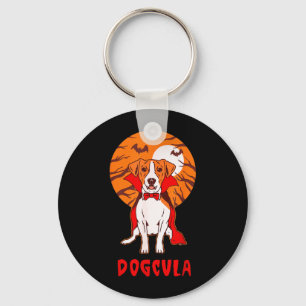 Dogcula Dog Pun Funny Halloween Keychain
