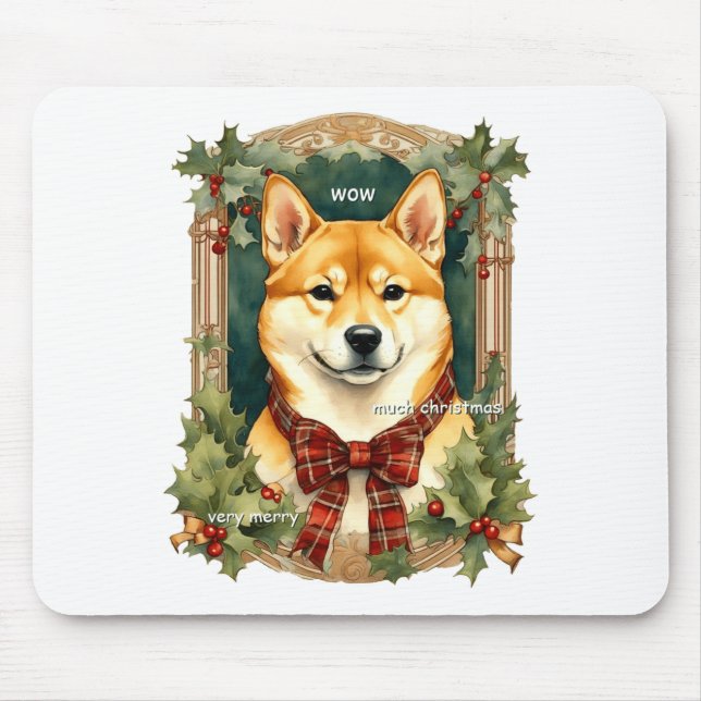 Doge Christmas Swea Shiba Inu Mens Long  Mouse Pad (Front)
