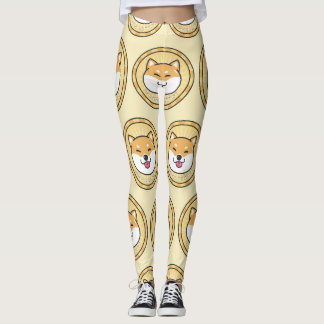 Doge Coin: Crypto Currency Background Leggings