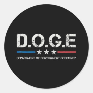 Doge D.o.g.e. Department Of Government Efficiency Classic Round Sticker