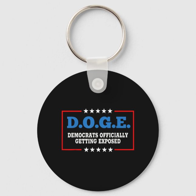 Doge Democrats Officially Getting Exposed Dept Of  Keychain (Front)