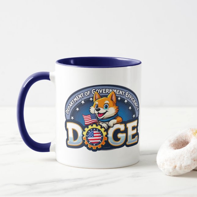 DOGE Department of Government Efficiency Logo Mug (With Donut)