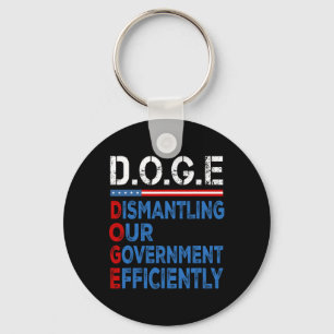 Doge Dismantling Our Government Efficiently Mens W Keychain