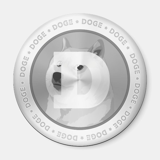 DOGE dogecoin : Silver Magnet (Front)