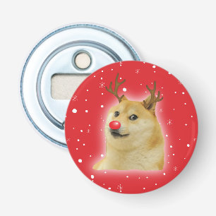 Doge Dogright Doggo Dog Christmas Meme Card red Bottle Opener