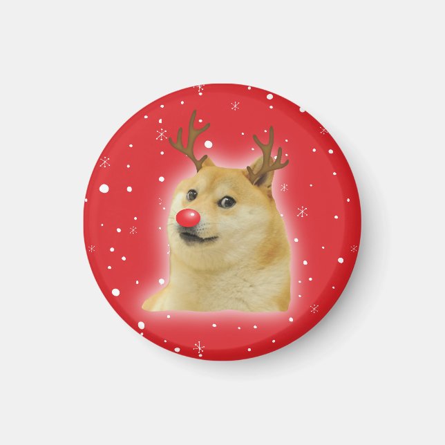 Doge Dogright Doggo Dog Christmas Meme Card red Magnet (Front)