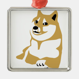 Doge - internet meme metal ornament