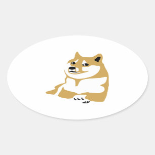 Doge - internet meme oval sticker