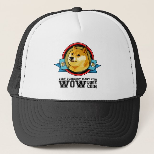 Doge Meme Dogecoin WOW Trucker Hat (Front)