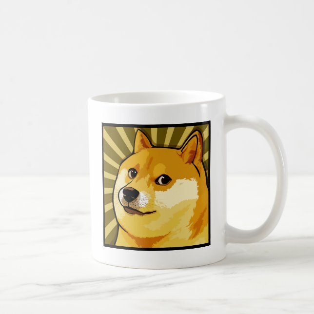 Doge Meme Square Doge Self Portrait Coffee Mug (Right)