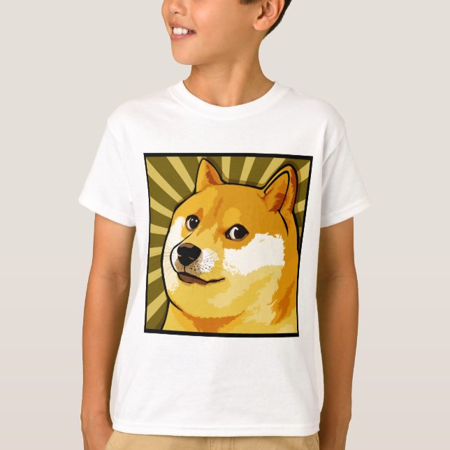 Doge Meme Square Doge Self Portrait T-Shirt (Front)
