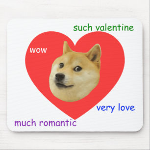 Doge Much Valentines Day Very Love Such Romantic Mouse Pad