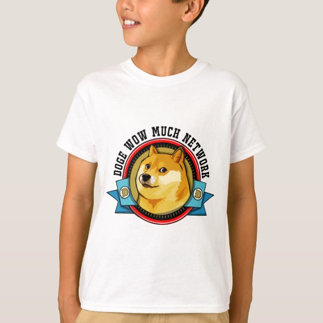 Doge Shibe Wow Much Network Emblem T-Shirt (Front)