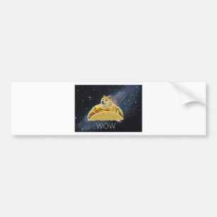 doge space taco meme bumper sticker