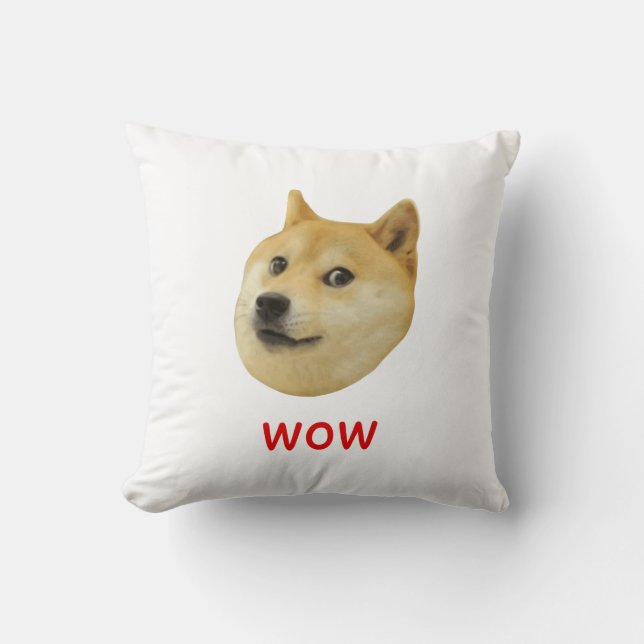 Doge Very Wow Much Dog Such Shiba Shibe Inu Throw Pillow (Front)
