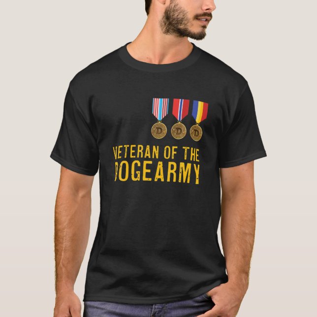 Dogearmy Dogecoin Doge Army Crypto Cryptocurrency T-Shirt (Front)