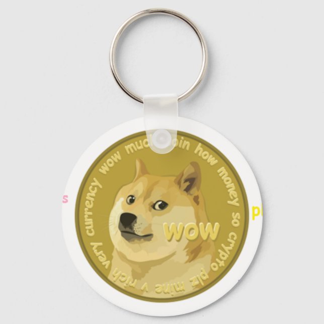 Dogecoin accessories- The Chatty Shiba Inu Keychain (Front)