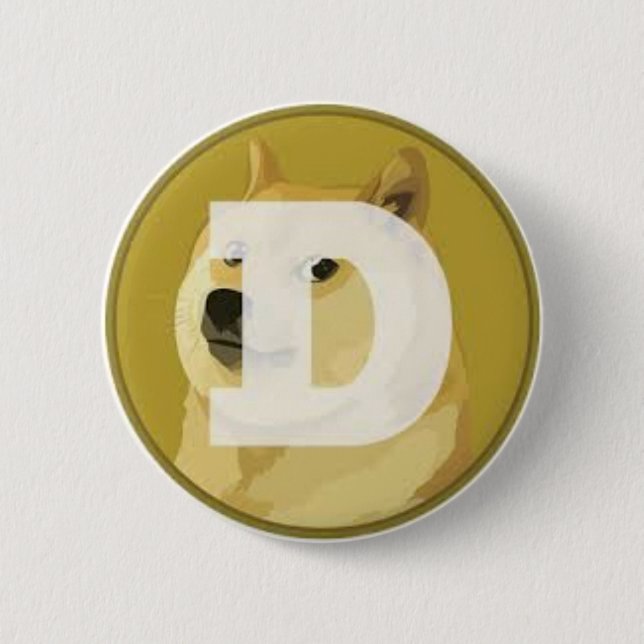 dogecoin botom 2 inch round button (Front)